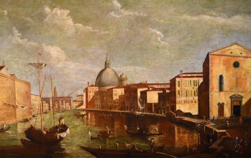 XVIIIe siècle - Vue de Venise avec le Grand Canal - Atelier de Francesco Tironi (1745- 1797)