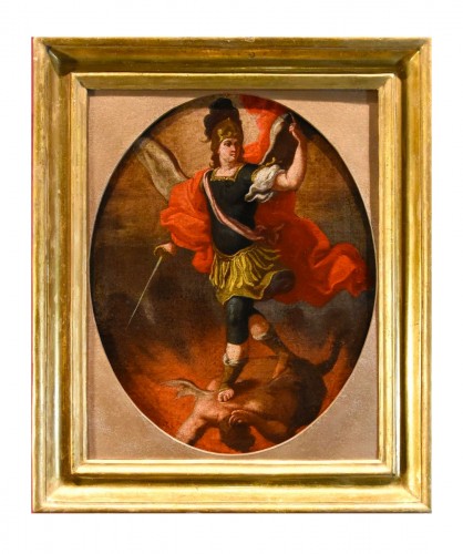 Saint Michael Archangel Defeating Evil, Workshop of Giovan Battista Lama (1673 - 1748)