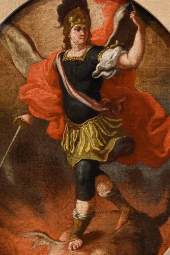 Paintings & Drawings  - Saint Michael Archangel Defeating Evil, Workshop of Giovan Battista Lama (1673 - 1748)