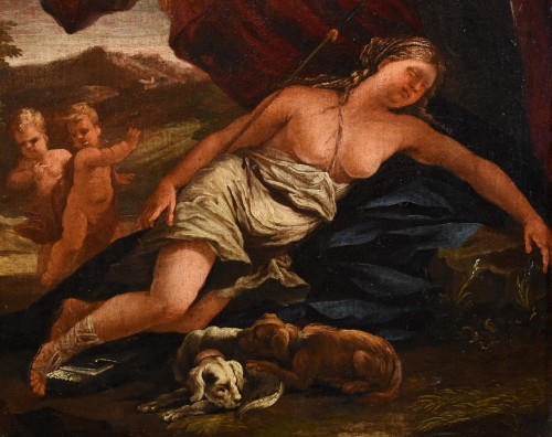 Tableaux et dessins Tableaux XVIIe siècle - Le repos de Diane, Guillaume Courtois dit "il Borgognone" (1626 - 1679)