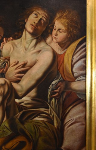 Saint Sébastien guéri par les anges, école italienne du 17e siècle - Louis XIII