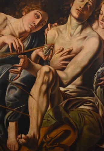 Louis XIII - Saint Sebastian Cured By Angels, Italian school of the 17th century