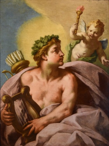 Le dieu Apollon avec Cupidon, Jean Boulanger (1606 - 1660) - Tableaux et dessins Style Louis XIII