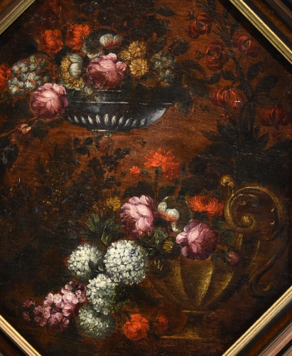 Composition Florale, école italienne du 17e siècle - Antichità Castelbarco