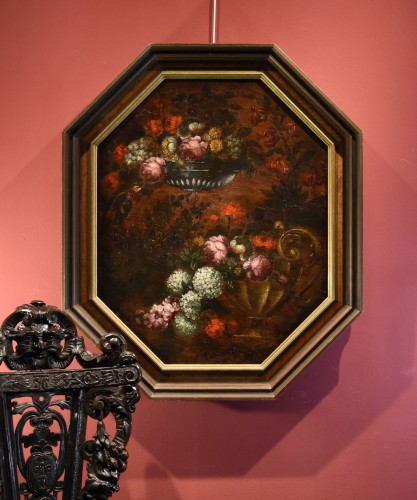 XVIIe siècle - Composition Florale, école italienne du 17e siècle