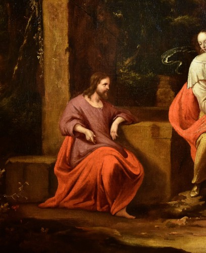 XVIIe siècle - Le Christ et la Samaritaine au puits, Peintre flamand du XVIIe siècle