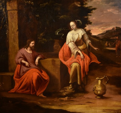Louis XIII - Christ And The Samaritan Woman At The Well, Flemish Painter Of The 17th Cen