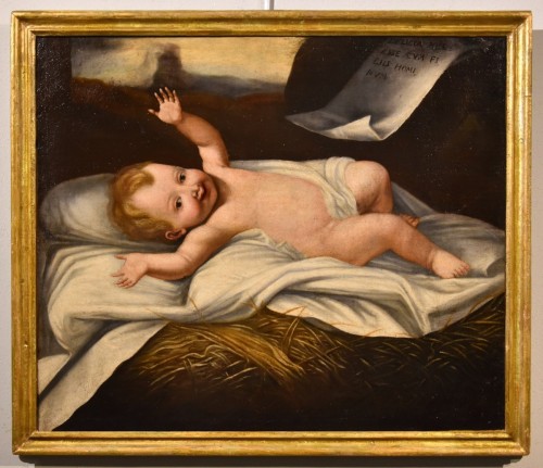 Antiquités - Enfant Jésus, peintre lombard actif au XVIIe siècle