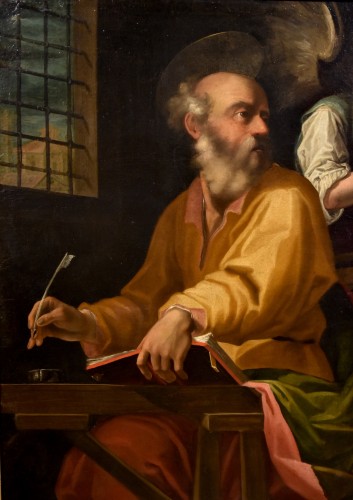 Louis XIII - Saint Matthieu et l'ange, Peintre actif en Lombardie, à Milan, au XVIIe siècle