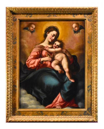 Jacopo Confortini (1602-1672), Madonna And Child With Two Angels