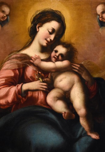 Louis XIII - Jacopo Confortini (1602-1672) , Madone et enfant avec deux anges