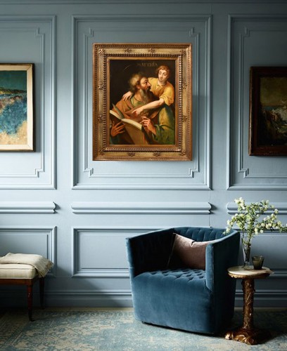 Saint Matthias l'Apôtre, Peintre florentin du XVIIe siècle cercle de Francesco Morandini (1544 - 1597) - Tableaux et dessins Style Louis XIII