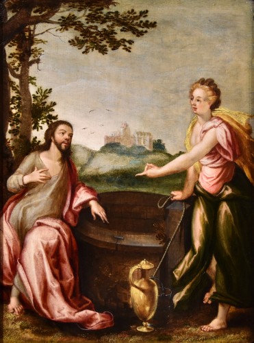 Le Christ et la Samaritaine,École flamande du 17e siècle