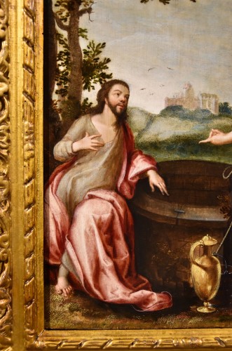 Le Christ et la Samaritaine,École flamande du 17e siècle - Antichità Castelbarco