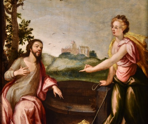 XVIIe siècle - Le Christ et la Samaritaine,École flamande du 17e siècle