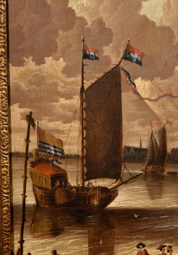 Coastal View With Fortified City, Peter Van Der Velde (antwerp 1634 - C.171 - Louis XIII