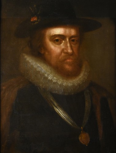 Portrait Of James I Of England And VI Of Scotland - Paintings & Drawings Style Louis XIII