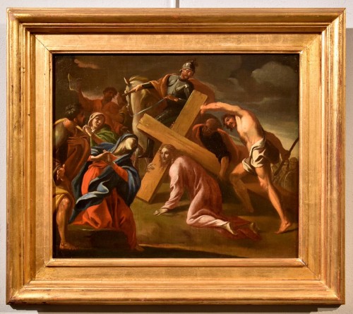 La Montée Au Calvaire, Giovanni Lanfranco (Terenzo, 1582 - Rome, 1647) Cercle - Tableaux et dessins Style Louis XIII
