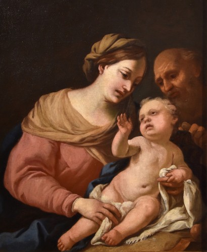 The Holy Family, Genoese school of the second half of the 17th century - Paintings & Drawings Style Louis XIII