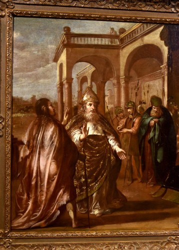 Tableaux et dessins Tableaux XVIIe siècle - Alexandre Le Grand Sur Le Trône, Charles Le Brun (paris 1619 - 1690) Cercle De