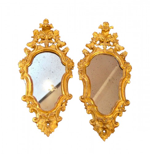 Paire de miroirs italiens,  début XVIIIe siècle