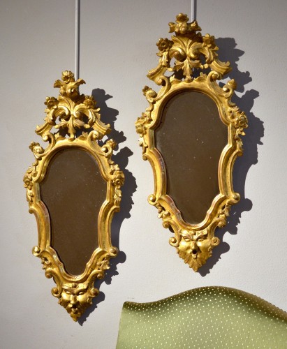 Paire de miroirs italiens,  début XVIIIe siècle - Antichità Castelbarco