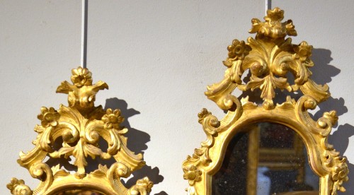 XVIIIe siècle - Paire de miroirs italiens,  début XVIIIe siècle