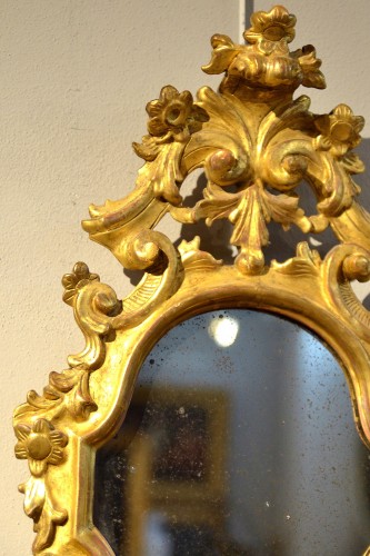 Antiquités - Paire de miroirs italiens,  début XVIIIe siècle