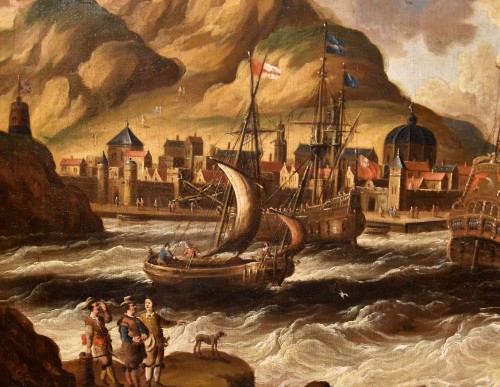 Antiquités - Coastal View, Peter Van Der Velde (1634-1714) Monogrammed