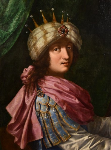 Antiquités - Portrait Du Roi Salomon, Michele Desubleo (maubuge, 1602 - Parma, 1676) Attribuable