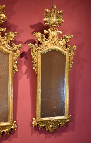 Miroirs, Trumeaux  - Paire de miroirs vénitiens du XVIIIe siècle