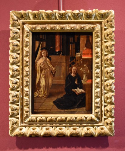 L'Annonciation, Peintre flamand XVIe-XVIIe siècle - Tableaux et dessins Style Renaissance