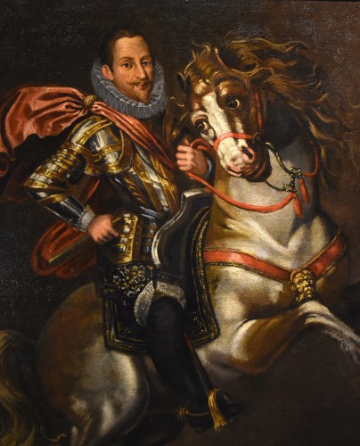 Antiquités - Equestrian Portrait Of Emanuele Filiberto Duke Of Savoy, Jan Kraeck 