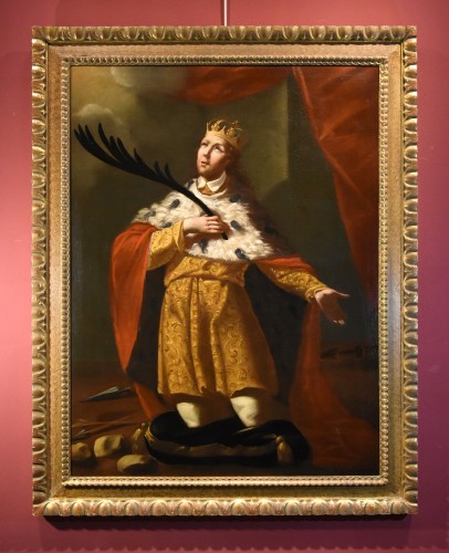 Saint Édouard Roi d'Angleterre, Girolamo Brusaferro (Venise 1677-1745) et atelier - Tableaux et dessins Style Louis XIV