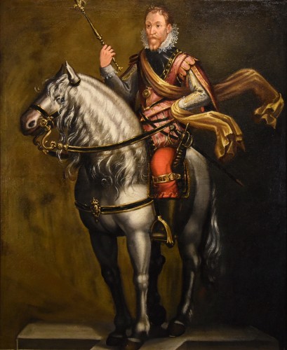 Portrait équestre de Charles Emmanuel Duc de Savoie, Jan Kraeck (1540 - 1607)