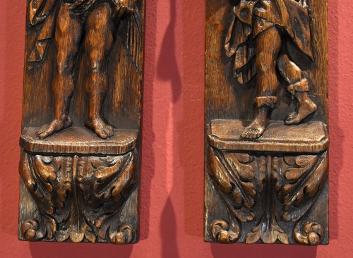 Paire de panneaux en bas-relief  allégorie du printemps et de l'automne, Flandres XVIIe Siècle - Louis XIII