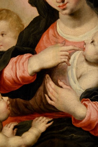 Antiquités - Vierge à l'Enfant Avec Trois Anges, Hendrick Van Balen (Anvers 1575-1632) Atelier De