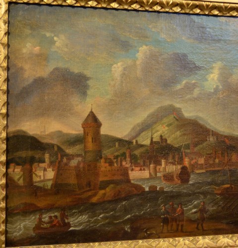 Antiquités - Paire de paysages côtiers, Italie 17e siècle
