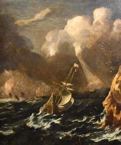 Paintings & Drawings  - Stormy Sea With Sailing Ship - workshop of, Salvator Rosa (1615 - 1673)