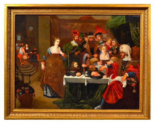 Herod&#039;s banquet - Gaspar van den Hoecke (Antwerp, 1585 - 1648)