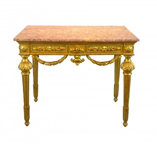 Console Louis XVI en bois doré, Gênes vers 1785