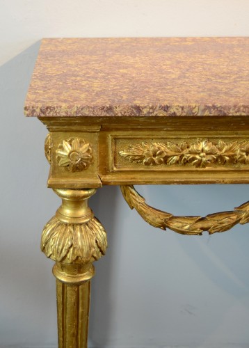 Console Louis XVI en bois doré, Gênes vers 1785 - Louis XVI