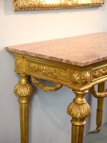 Louis XVI - Console Louis XVI en bois doré, Gênes vers 1785