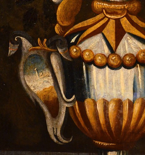 Louis XIII - Fleurs dans un vase classique, Maître du vase aux grotesque (actif à Rome et à Naples dans le premier quart du XVIIe siècle