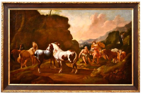 Johann Heinrich Roos (1631 -1685)) - Paysage avec le mythe de Mercure et Batto