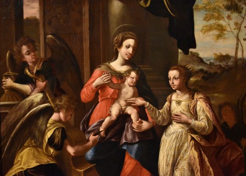 XVIe siècle et avant - Mariage mystique de sainte Catherine, attribué à Francesco Brizio (1574 - 1623)