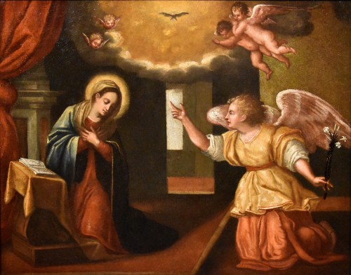 L'Annunciation, Antonio Paroli (Vers 1688 - 1768) - Tableaux et dessins Style Louis XIV
