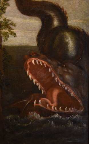 Antiquités - Andromeda And The Monster, Painter Active In Rome 16/17th Century