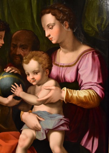 Tableaux et dessins Tableaux XVIe siècle - Sainte Famille Avec San Giovannino, Agnolo Bronzino (1503 -1572)