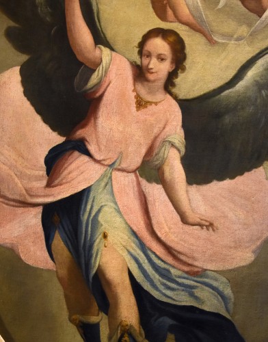 Tableaux et dessins Tableaux XVIIe siècle - L'ange gardien en gloire, éccole italienne du 17e siècle